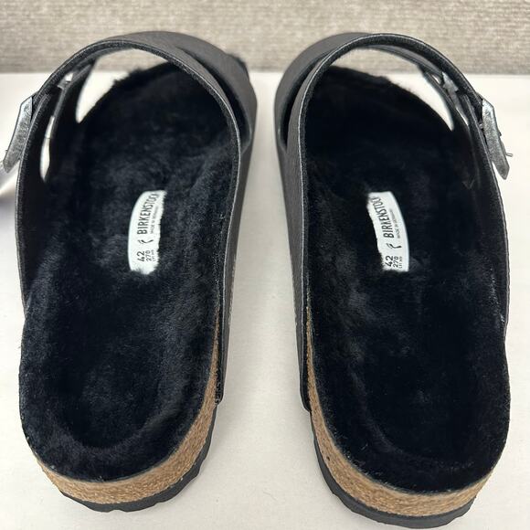 Birkenstock Arizona Shearling Suede Sandals Black Size 42 Women’s 11-11.5 Narrow main image 5